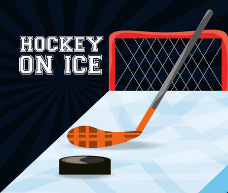hockey on ice sport game to competition vector illustrationのイラスト素材