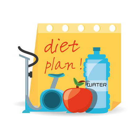 healthy listyle to diet plan vector illustrationのイラスト素材