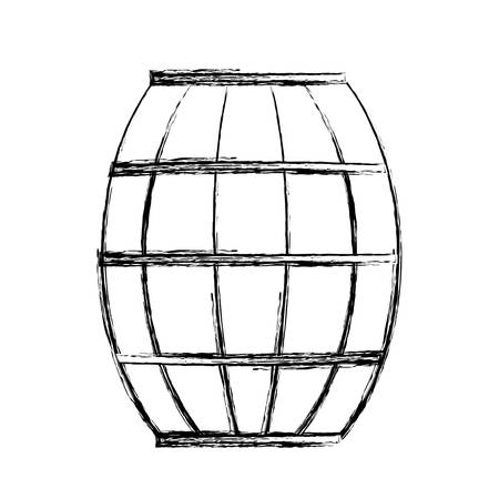wooden barrel icon over white background vector illustrationのイラスト素材