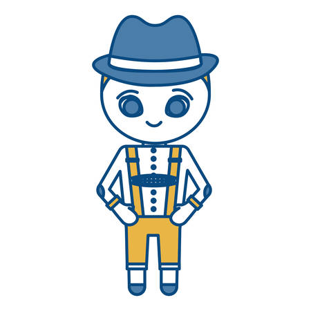 man with bavarian costume icon over white background vector illustrationのイラスト素材