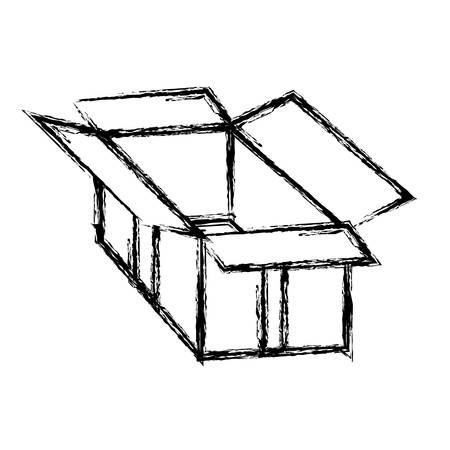 opened carton box icon over white background vector illustrationのイラスト素材