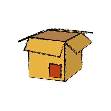 opened carton box icon over white background colorful design vector illustrationのイラスト素材