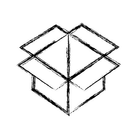 opened carton box icon over white background vector illustrationのイラスト素材