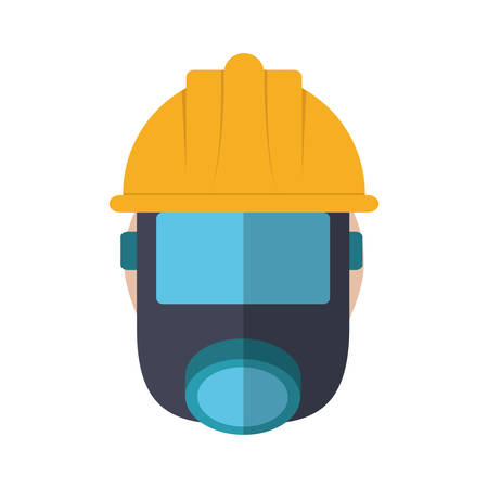 safety mask icon over white background industrial security concept  colorful design vector illustrationのイラスト素材