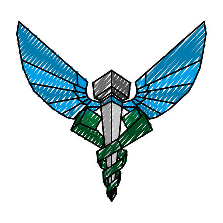 isolated caduceus emblem icon vector illustration graphic designのイラスト素材