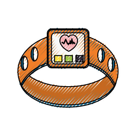 Heart rate clock icon vector illustration graphic designのイラスト素材