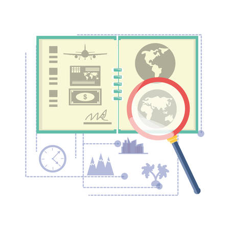 Global map with travel toursのイラスト素材