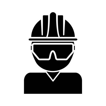 Man with safety goggles and helmet iconのイラスト素材