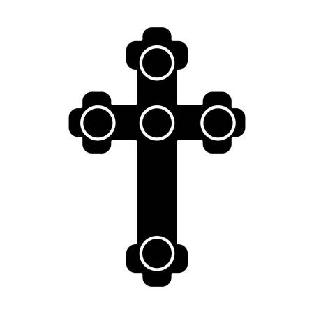 religious cross icon over white background vector illustrationのイラスト素材