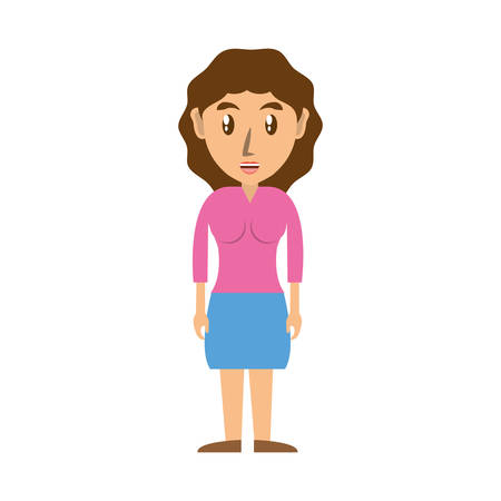 Young woman cartoon icon vector illustrationgraphic designのイラスト素材