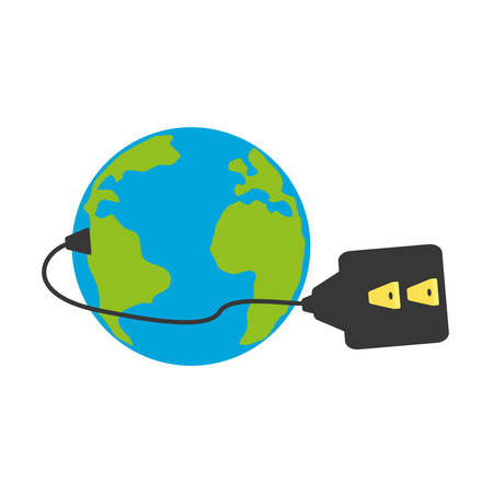 isolated earth electric plug icon vector illustration graphic designのイラスト素材