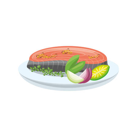 Delicious seafood restaurant icon vector illustration graphic designのイラスト素材