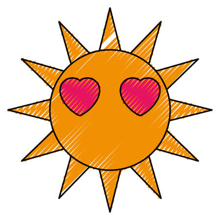 Sun funny cartoon icon vector illustration graphic designのイラスト素材