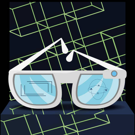 virtual reality game with futuristic technology innovation vector illustrationのイラスト素材