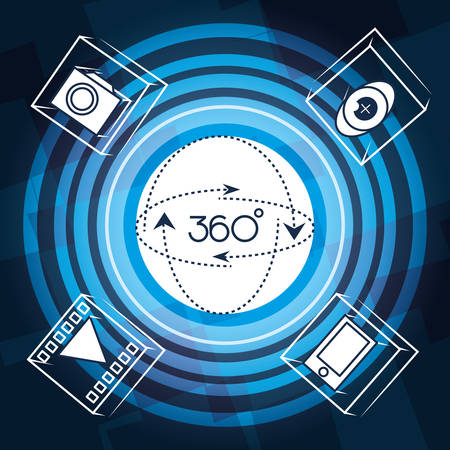 virtual reality game with futuristic technology innovation vector illustrationのイラスト素材