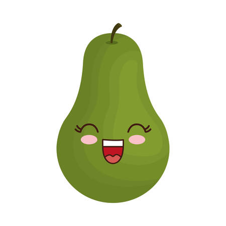 Kawaii pear icon over white background colorful design vector illustrationのイラスト素材