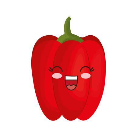 Kawaii pepper icon over white background colorful design vector illustrationのイラスト素材