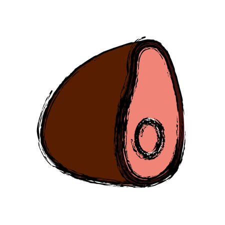 ham icon over white background vector illustrationのイラスト素材