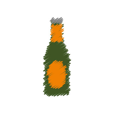 Beer bottle icon over white background colorful design vector illustrationのイラスト素材