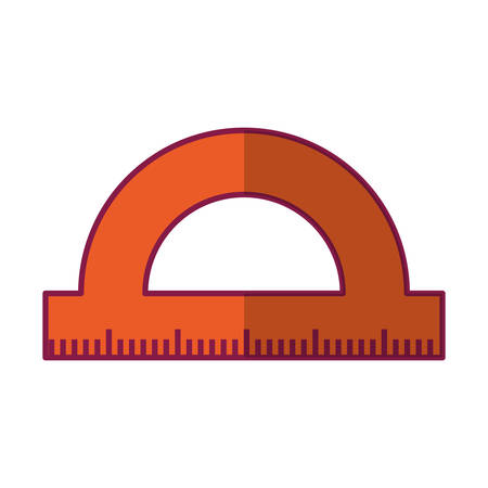 A protractor ruler icon over white background vector illustration.のイラスト素材