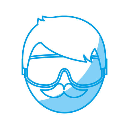 man with snorkel goggles icon over white background vector illustrationのイラスト素材