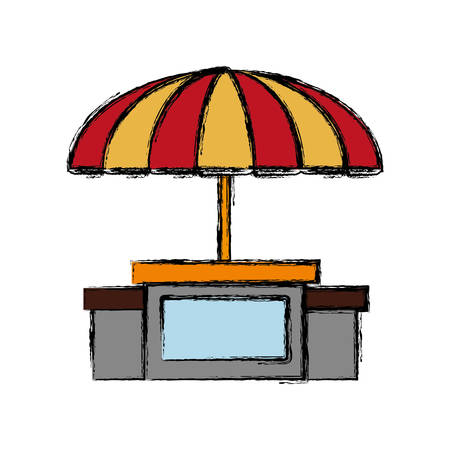 Beach parasol icon over white background colorful design vector illustrationのイラスト素材