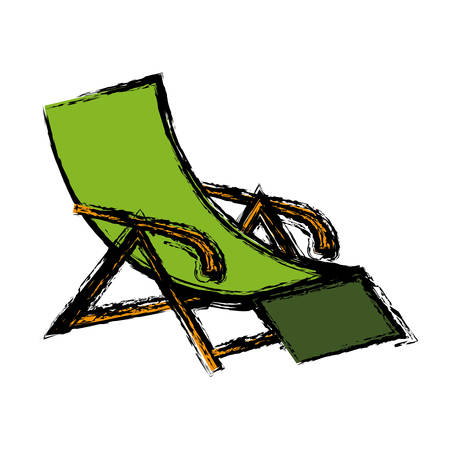 Beach chair icon over white background colorful design vector illustrationのイラスト素材