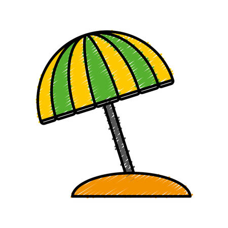 Beach parasol icon over white background colorful design vector illustrationのイラスト素材