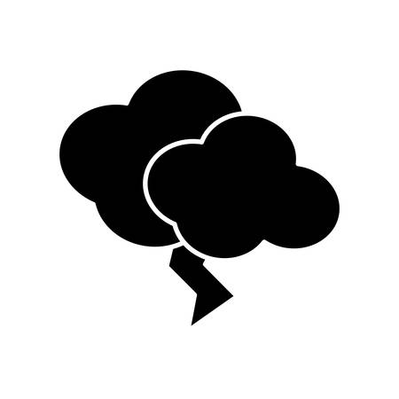 Thunder and cloud icon over white background vector illustrationのイラスト素材