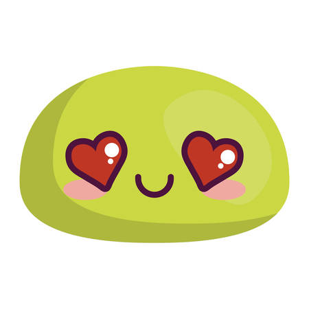 kawaii face in love icon over white background colorful design vector illustrationのイラスト素材