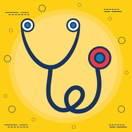 stethoscope icon over yellow background colorful design vector illustrationのイラスト素材