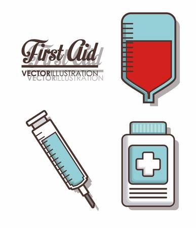 first aid related icons over background colorful design vector illustrationのイラスト素材