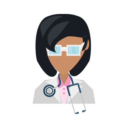 Doctor profile cartoon icon vector illustration graphic designのイラスト素材