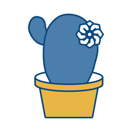 Cactus in a pot icon over white background colorful design vector illustrationのイラスト素材