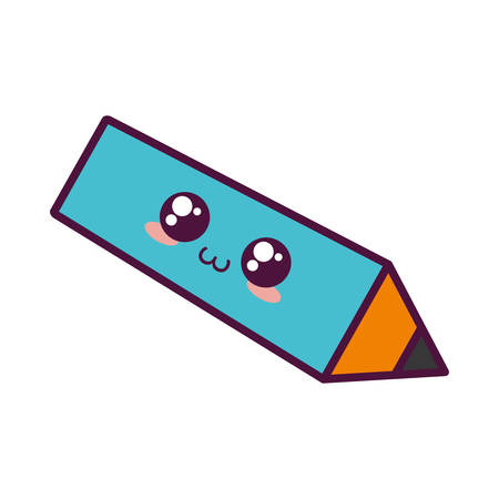 kawaii pencil icon over white background colorful design  vector illustrationのイラスト素材