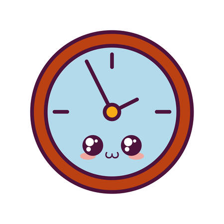 kawaii clock icon over white background vector illustrationのイラスト素材