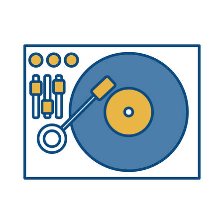 dj turntable icon over white background vector illustrationのイラスト素材