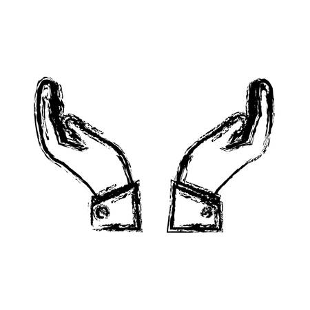 open hands  icon over white background vector illustrationのイラスト素材