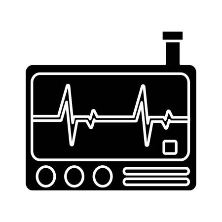 cardiac monitor device icon over white background vector illustrationのイラスト素材
