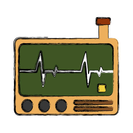 cardiac monitor device icon over white background vector illustrationのイラスト素材