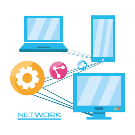 network globe social connections with date information vector illustrationのイラスト素材
