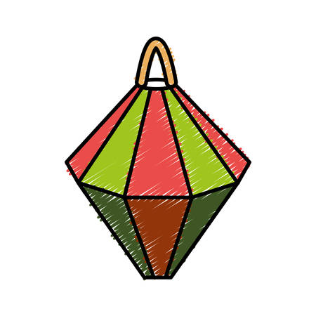 lantern icon over white background colorful design vector illustrationのイラスト素材