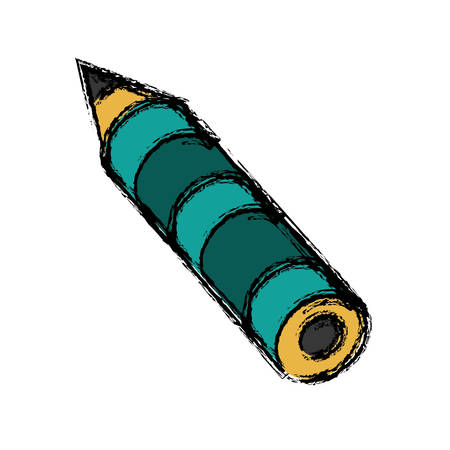pencil utensil icon over white background vector illustrationのイラスト素材