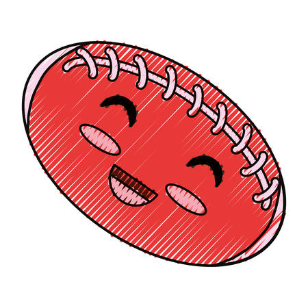 American football ball cartoon icon vector illustration graphic designのイラスト素材