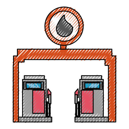 Gasoline dispenser station icon vector illustration graphic designのイラスト素材