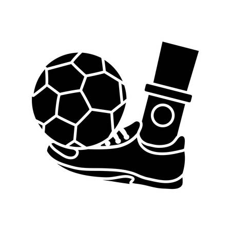 foot and soccer ball icon over white background vector illustrationのイラスト素材