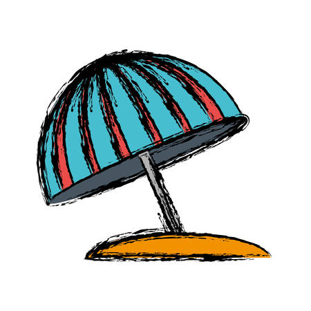 Beach parasol icon over white background vector illustrationのイラスト素材