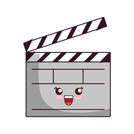 kawaii clapboard icon over white background vector illustrationのイラスト素材