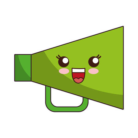 kawaii megaphone device icon over white background vector illustrationのイラスト素材