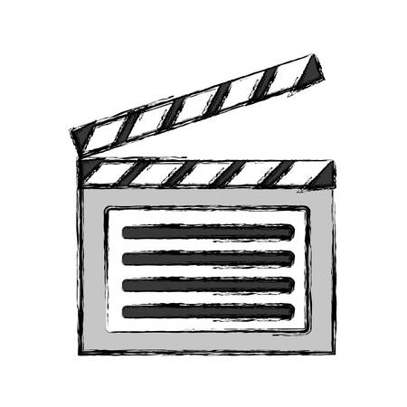 clapboard icon over white background vector illustrationのイラスト素材